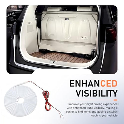 Car Trunk LED Ambient Light, 13.12ft Auto-Induction Trunk Lamp, Waterproof Rear Cargo Area Illumination Light with Automatic On/Off, Universal for Most Cars (White) - color: White