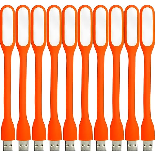 USB LED Light Lamp for Power Bank, Portable Eye Care Mini Night Light with Flexible Arm, USB Gooseneck Reading Lamps Book Light,Compatible for Desktop, Notebook Laptop (10-Red) - color: 10PCS-Red