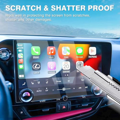 Karltys Upgrade 2 Pack 2026 2025-2022 Lexus NX Screen Protector 14 Inch [No Glare & Fingerprint] for Models NX250 NX350 NX350H NX450h+ Touchscreen Tempered Glass Lexus NX Accessories Screen Cover - size: 2022-2025 Lexus NX 14-Inch