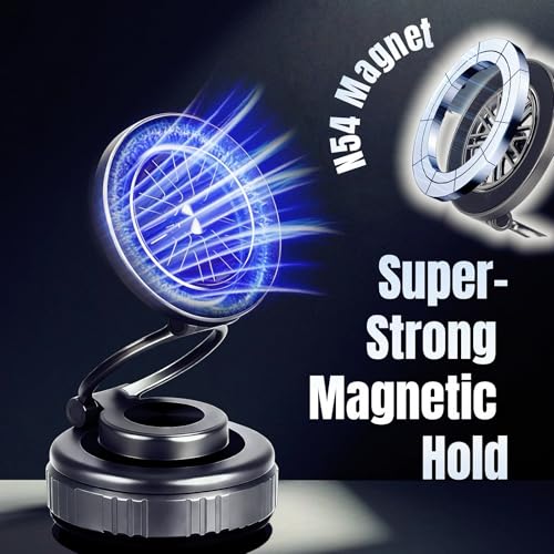 Magnetic Vacuum Car Phone Holder 360° Adjustable Foldable - color: Silver, size: GY-X25