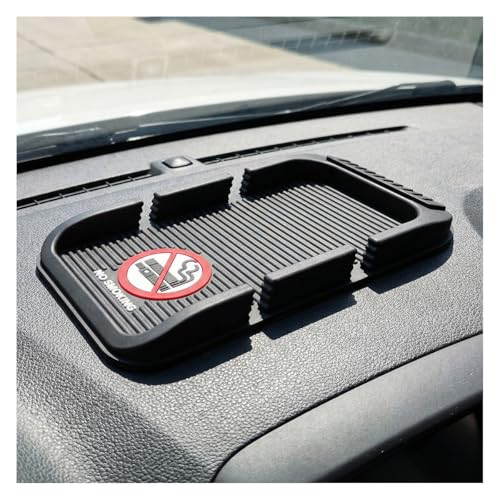 Car Dashboard Cell Phone Holder, Anti-Slip Double-Groove Car Dash Sticky Mat with Number Plate, Multifunctional Auto Interior Gripping Gel Pad Organizer for Navigation, Keys(No Smoking) - size: No Smoking