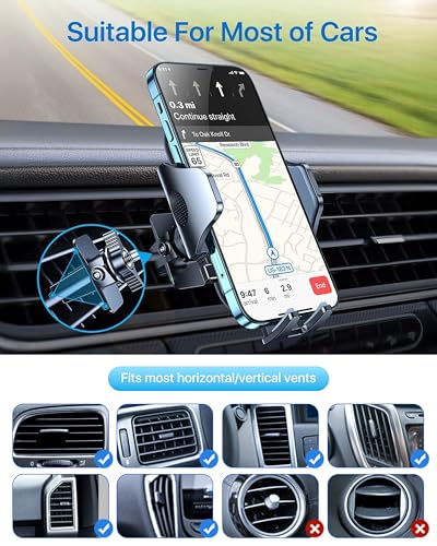 andobil 2026 Upgraded Car Phone Holder Mount, Military-Grade Phone Holders for Your Car Vent Stable Metal Clip Universal 360° Cell Phone Car Mount for iPhone 17 Pro Max 16/15/14/13/12/ Samsung, Purple - color: Purple