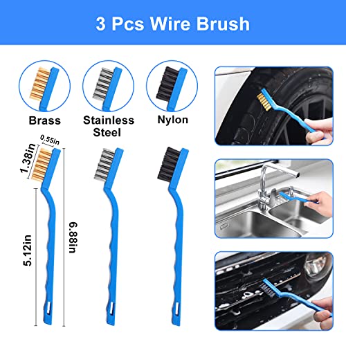62'' Car Wash Brush Kit - Mitt, Mop, Sponge & Long Handle, Scratch-Free Chenille Replacement Head, Wheel Tire Brush, Car Detailing Kit for Cars, RV, Truck