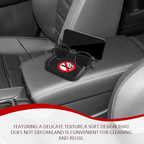 Car Dashboard Anti-Slip Mat Cell Phone Holder, Double-Groove Sticky Gel Pad with Number Plate, Multifunctional Car Dash Storage Mat for Navigation Smartphone Sunglass Keys (Black/No Smoking) - color: Black/No Smoking