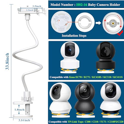 Baby Monitor Holder Mount for Tapo C220/C201,Kasa Camera EC70/EC71/KC410S - color: 33" for Tapo/Kasa