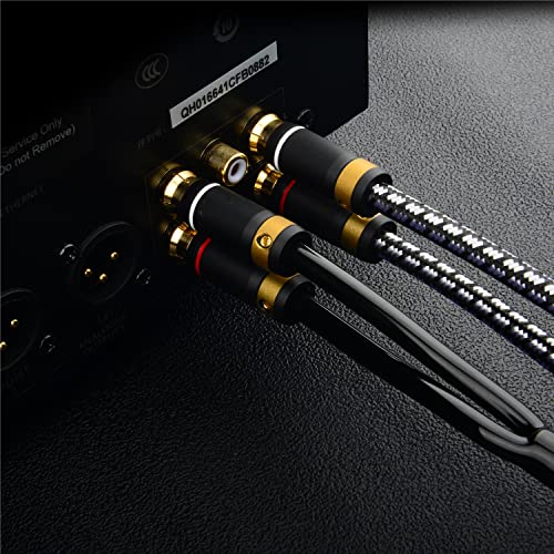 Audiophile RCA Cable, [1M/3.2Feet, Silvered-Plated Copper core] 3.5mm Male to 2RCA Male Stereo Audio Adapter Cable with Outer diameters 6.5mm for Smartphones, Tablets, Speakers, HDTV - size: 3.2 Feet (1M), style: Straight 3.5mm to 2 RCA
