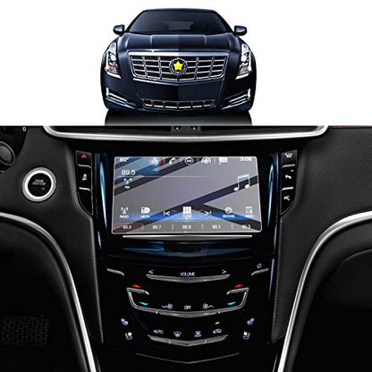 SKTU Screen Protector Foils for 2015-2019 Cadillac XTS CUE infotainment interface 8In Navigation Display Tempered Glass 9H Hardness Anti Glare HD Clear Chevrolet LCD GPS Touch Screen Protective Film - color: 2015-2019 XTS 8In