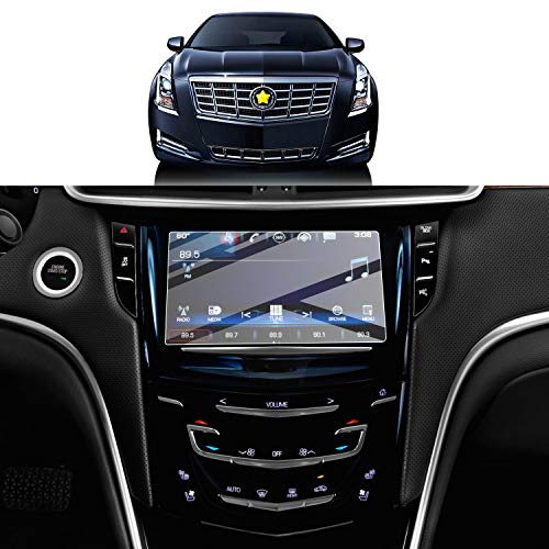 SKTU Screen Protector Foils for 2015-2019 Cadillac XTS CUE infotainment interface 8In Navigation Display Tempered Glass 9H Hardness Anti Glare HD Clear Chevrolet LCD GPS Touch Screen Protective Film - color: 2015-2019 XTS 8In
