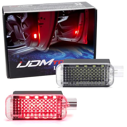iJDMTOY Clear Lens Brilliant Red LED Footwell, Door Sill, Side/Under Door Lights, Compartment Glove Box or Trunk Cargo Lights, Compatible With Audi A1 A3 A4 A5 A6 A7 A8 Q3 Q4 Q5 Q7 Q8 - style: Red