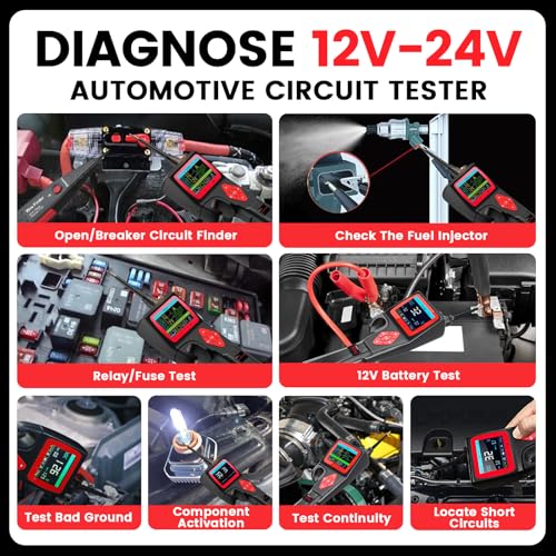 TopDiag P200 Power Circuit Probe Kit - Circuit Breaker Finder, Automotive Circuit Tester, 9~30V Voltage Range, Multimeter, Relay Test, Fuel Injector Tester, Activating Component, Oscilloscope Mode - style: P200