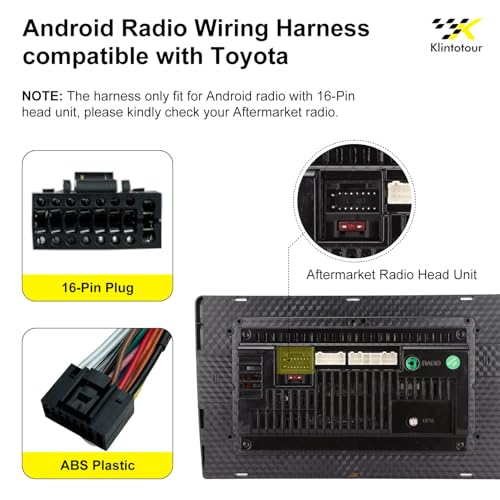 Aftermarket Radio Wiring Adapter Compatible with Toyota 1998-2012, 16Pin Android Car Stereo Harness with 20Pin SWC Reverse, Fit for Camry Corolla RAV4 Highlander 4Runner Land Cruiser Vios - style: with 20Pin swc