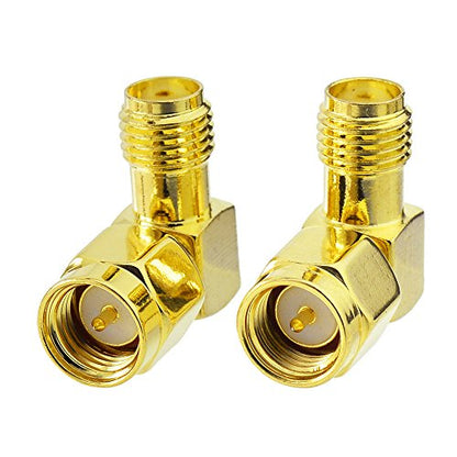 SUPERBAT SMA Adapter 90 Degree,5pcs SMA Male to Female Right Angle Coax Adapter for Radio RTL-SDR FPV Antenna Transmitter LTE Router etc. - color: SMA elbow