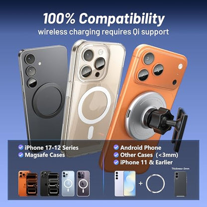 Phone Mount for Nissan Rogue S/SV/Rock Creek (2021-2026,Fit 8inch ONLY), Altima Platinum (2019-2025), Sentra SR/SV (2020-25), 15W Wireless Charger, Magnetic Phone Holder, 360°, Magsafe, Hands Free - size: Nissan Rogue | 2021-2025 (8" Screen)