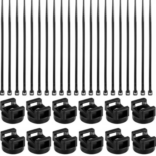 Yookeer 115 Pieces Magnetic Zip Tie Mount Multipurpose Cable Holder Magnets Magnetic Wire Management Bases with Heavy Duty Zip, Mount Nylon Cable Ties in Total (22 mm) - size: 22 mm