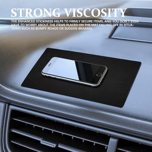 Car Dashboard Non Slip Mat, Car Dashboard Mat, Universal PVC Sticky Adhesive Pad, Auto Accessories Multifunctional Auto Grip Mat for Phones Sunglasses Keys Electronic Devices (Chequered) - color: Chequered