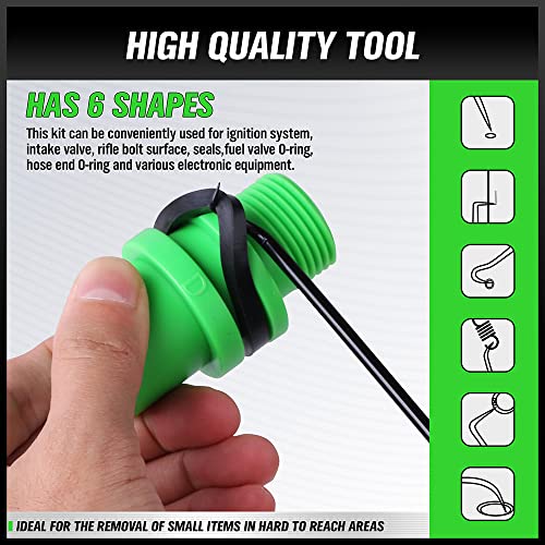 SWANLAKE GARDEN TOOLS 6-Piece Premium Pick and Hook Set, Pick Tool Set for Car Auto Oil Seal/O-Ring Seal Gasket Mini Hooks Puller Remover - color: 6-piece Long & Black Hook