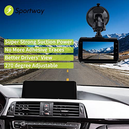 Sportway S10 Pro Dash Cam Mount, Suction Cup Dash Camera Mount Holder with 10+pcs Joints for Rove APEMAN CHORTAU Roav Nexar iiwey REXING Z-Edge Old Shark YI ... 98% Car Dash Cameras