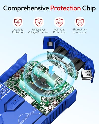 BESTEK Pure Sine Wave Power Inverter, 300W DC 12-17V to 110V AC Car Adapter - color: Blue