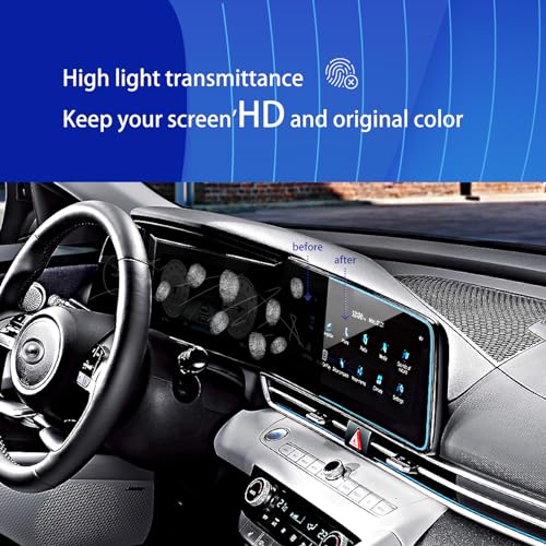 2024 2025 2026 Hyundai Elantra Screen Protector for 2021-2023 2026 Hyundai Elantra Limtied/Hybrid Dual 10.25Inch Soft Screen Protector Touchscreen Protective Film for 2024 Elantra N Accessories (2PCS) - size: elantra 10.25inch