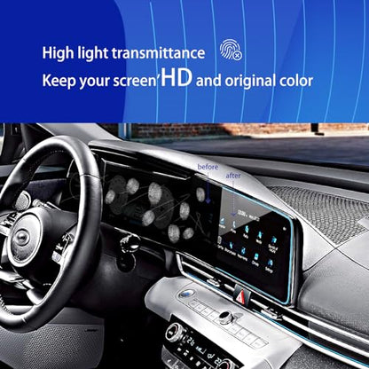 2024 2025 2026 Hyundai Elantra Screen Protector for 2021-2023 2026 Hyundai Elantra Limtied/Hybrid Dual 10.25Inch Soft Screen Protector Touchscreen Protective Film for 2024 Elantra N Accessories (2PCS) - size: elantra 10.25inch