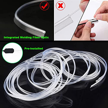 USB Car LED Lights, Interior Car Lights Strip with APP and RF Remote Control, 2 in 1 Ambient Lighting with 157 inches Fiber Optic Music Sync Simple Installation EL Wire Lights (2 in 1/157 inches) - size: 157 inches