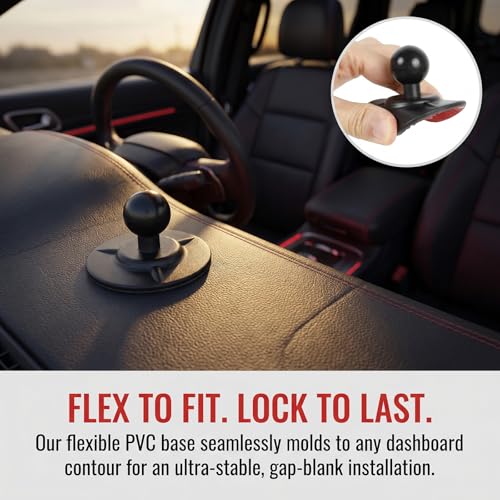 1" Ball Adhesive Base Compatible with RAM Mounts B Size Double Socket Arm, Flexible Adhesive Mount for Motorcycle Gas Tank & Car Dashboard - GPS Phone Holder Accessories - style: 1" Ball Adhesive Base