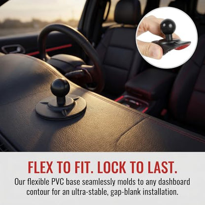 1" Ball Adhesive Base Compatible with RAM Mounts B Size Double Socket Arm, Flexible Adhesive Mount for Motorcycle Gas Tank & Car Dashboard - GPS Phone Holder Accessories - style: 1" Ball Adhesive Base