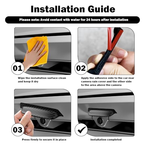 2PCS Backup Camera Rain Shield,Carbon Fiber Backup Camera for Car Anti-Rain Cover for Clear Rear View,Universal Reverse Cameras for Car Rain Cover Fits Cars/SUVs/Trucks (Black/2PCS) - color: Black/2PCS