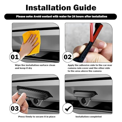 2PCS Backup Camera Rain Shield,Carbon Fiber Backup Camera for Car Anti-Rain Cover for Clear Rear View,Universal Reverse Cameras for Car Rain Cover Fits Cars/SUVs/Trucks (Black/2PCS) - color: Black/2PCS
