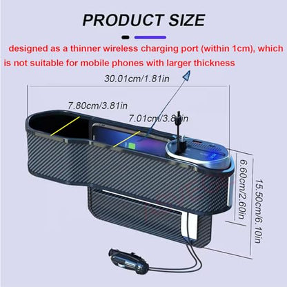 ASVEGE Universal Car Seat Gap Filler Organizer with Wireless Charger - size: box-1