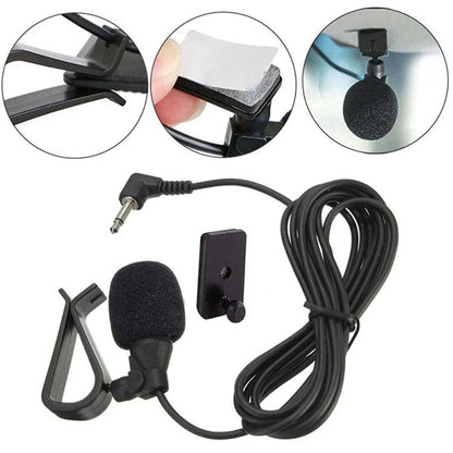 2 Pack Car Stereo Microphone 3.5mm and 2.5mm Plug Car Radio Mic for Pioneer AVH AVIC FH DEH DMH SPH MVH Kenwood Boss JVC Sony Jensen Alpine Car Head Unit Stereo Receiver GPS DVD