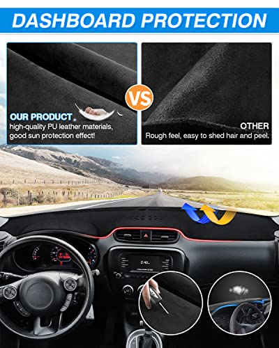 CARTIST Dashboard Cover Compatible with Kia Soul 2014-2019 Accessories Dash Cover Mat Non-Slip Pad Carpet Anti-Glare - size: Kia Soul 2014-2019