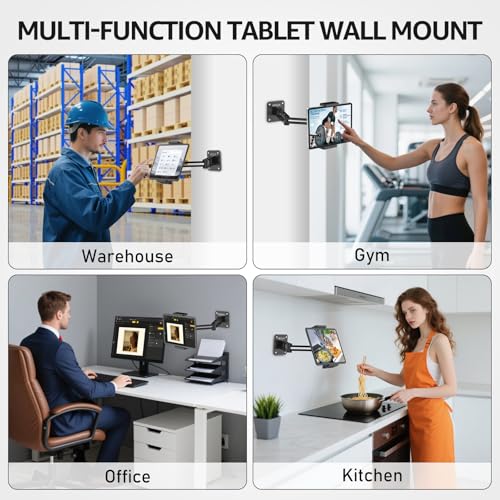 Urmust Dual Arm Tablet Wall Mount Ipad Holder, 4.7-13" - size: 2 Arm-Up to 13"
