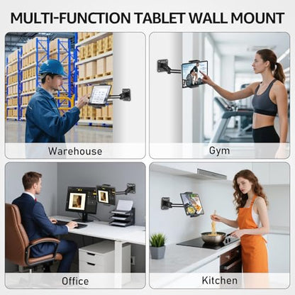 Urmust Dual Arm Tablet Wall Mount Ipad Holder, 4.7-13" - size: 2 Arm-Up to 13"