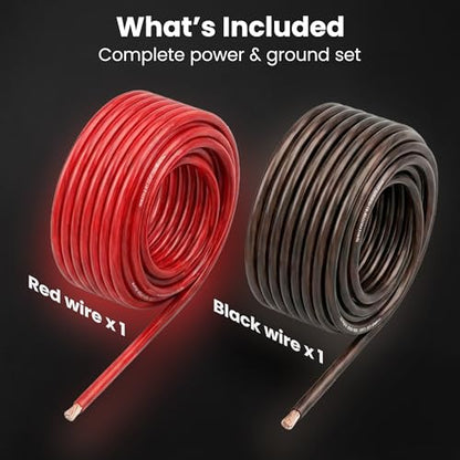 GEARit 0 Gauge Wire, 1/0 Battery Cable for Amp Power, Black/Red 25FT Each - color: Black/Red, size: 25ft Each