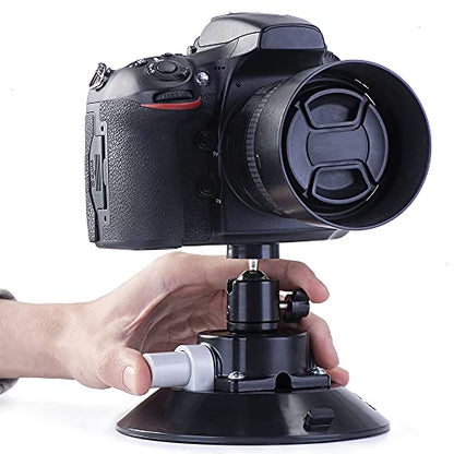 IMT 6" Suction Cup Camera Mount with 360 Ball Head, Air Pump Vacuum Suction Mount for Action Camera/DSLR/Camcorders/Phone, Camera Holder on Windshield/Window/Dashboard/Boats - size: 6"
