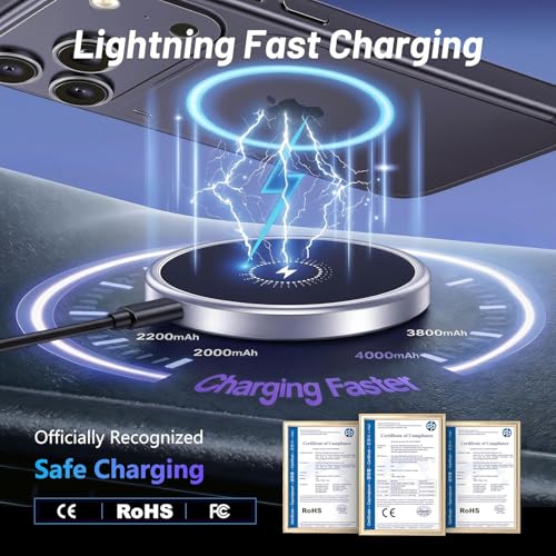 Wireless Car Charger for Chevy Suburban (2021-2023 2024, 10.2 Inch) / Tahoe/GMC Yukon/Yukon XL, iPhone Magnetic Car Mount, 15W Magsafe Phone Holder for Samsung & Google, 2022 Car Accessories - size: Chevy Suburban / Tahoe / Yukon | 2021-2024