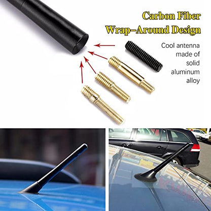 4.7 Inch Carbon Fiber Short Automotive Antenna, Short Carbon Fiber Radio Antenna, Carbon Fiber Antenna, Universal Car Antenna Replacement for Most Vehicles - color: Carbon Fiber