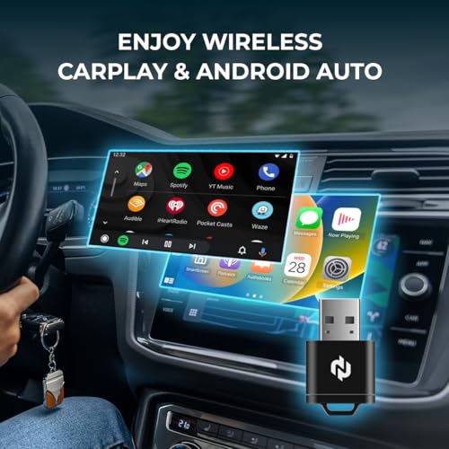 N Wireless CarPlay Adapter Upgrade – Faster & More Stable Wireless Apple CarPlay for Wired CarPlay Vehicles, 5GHz WiFi Performance, Plug & Play USB Dongle, Quick Pairing