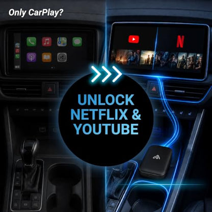 AutoSky AI Box Lite Air – Wireless Adapter for Factory CarPlay – Stream Personal Media & Online Apps via Phone Hotspot – Fast Plug & Play Performance – Works with Authorized Accounts