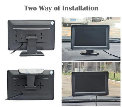 4.3 Inch TFT LCD Car Monitor Vehicle Rear View Reverse Backup Car LED Camera Video Parking System for Cars,Trucks,Pickups,Suvs, Easy Install, VS-S4301