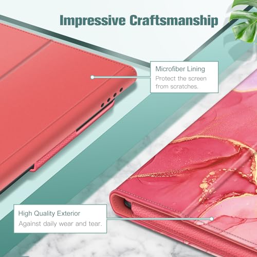 Fintie Folio Case for Amazon Fire HD 10 & 10 Plus 13th/11th Gen 2023/2021 - color: Marble Pink