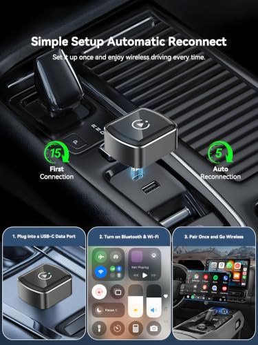 Spedal 2-in-1 Wireless CarPlay Adapter USB-C, Android Auto, 2nd Gen