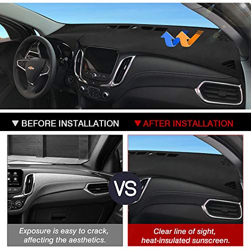 CARTIST Dashboard Cover Mat for 2018-2022 2023 2024 Chevy/Chevrolet Equinox Accessories Dash Cover Flannel Dash Mat Sunshade Glare UV Rays Protector - size: dash mat for Chevrolet Equinox 2018-2022