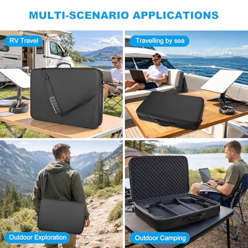Starlink Gen 3 Case Starlink Standard Case for Travel, RV and Outdoor Protection Waterproof EVA Carrying Case for Starlink Gen 3 Dust-Tight Crush-Resistant with Custom Internal Partitions (Black) - color: black