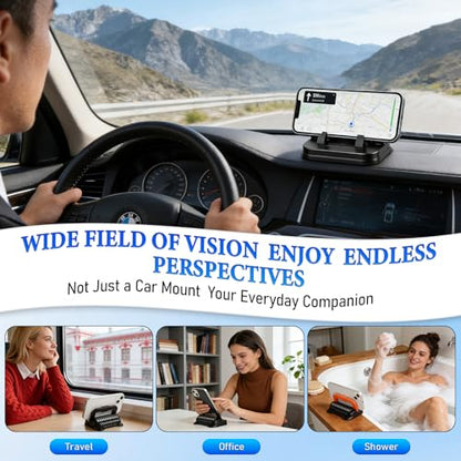Car Phone Holder 360 Degree Rotation,Suction Cup Fixed Non-Slip Mobile Phone Holder Suitable (Black) - color: Black