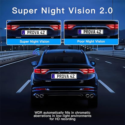 360° Dash Cam 4 Channel 5G WiFi & APP Control, Free 64GB Card, TOPGOOSE 2K FHD Front and Rear Inside, Left Right Dash Camera for Cars, G-Sensor, Loop Recording, 24H Parking Mode - size: 3.0 inches