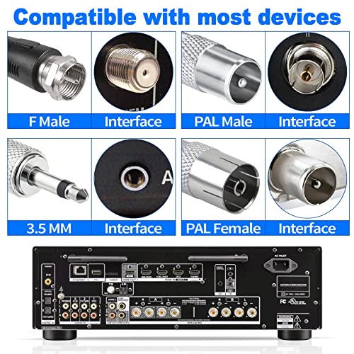 Bingfu Strong Magnetic Base FM Radio Antenna Telecopic for Pioneer Onkyo Yamaha Marantz Sherwood Indoor Digital HD FM Radio Bluetooth Home Stereo Receiver AV Audio Video Home Theater Tuner