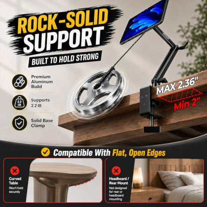 Urmust Magnetic iPad Mount, Desk Stand for Tablets & Portable Monitors M - size: M