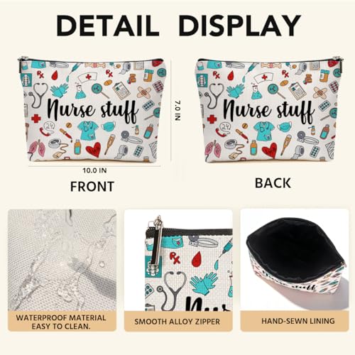 JIUWEIHU Nurse Makeup Bag, Nurses Gifts Cosmetic Bags Travel Organizer Bag - color: Multicolor 0072